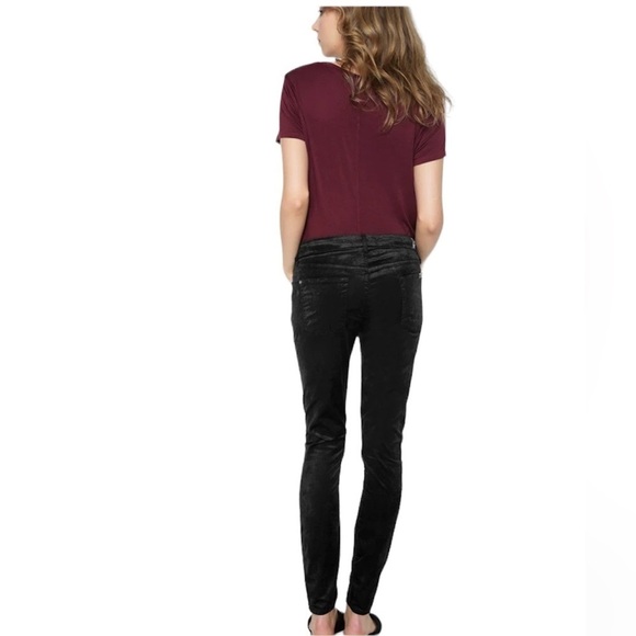 JEN 7 by 7 FOR ALL MANKIND Velvet Ankle Skinny Pants Black Size 6 - Picture 2 of 10